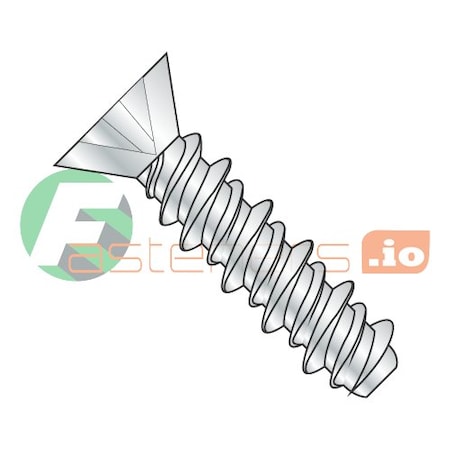 Newport Fasteners Thread Cutting Screw, #4 x 5/16 in, Zinc Plated Steel Flat Head Phillips Drive, 10000 PK 716863
